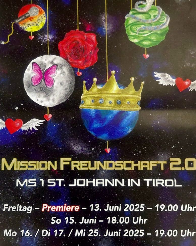 Eine Sängerin des Klassenchores hat das Plakat des diesjährigen Musicals der MS 1 St. Johann gestaltet.