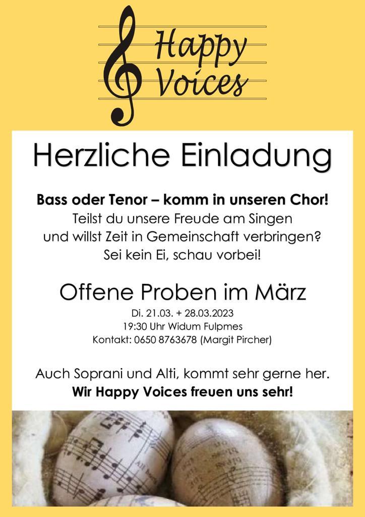 Happy Voices Einladung