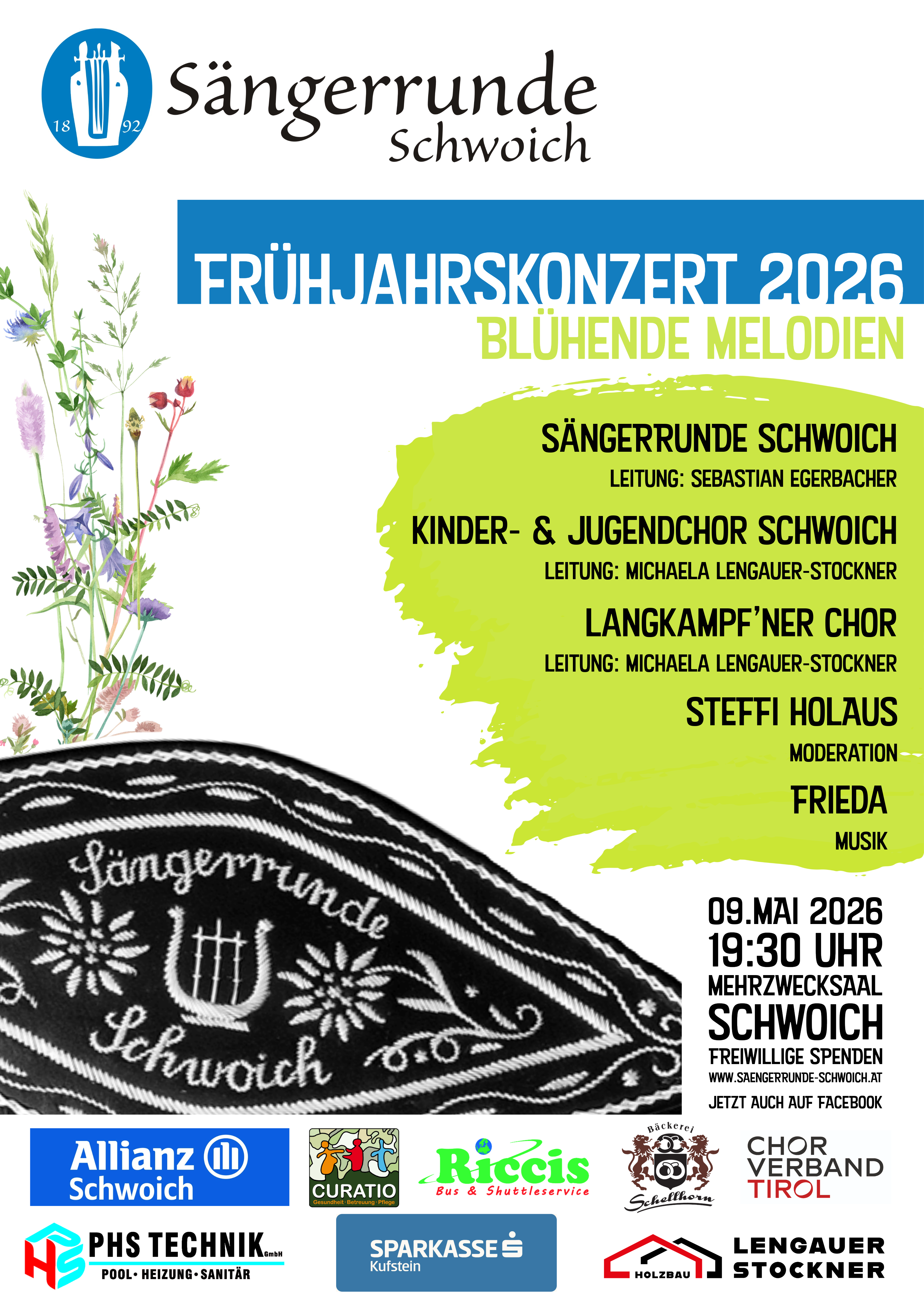 Frühjahrs Konzert der Sängerrunde Schwoich am 09.05.2026 