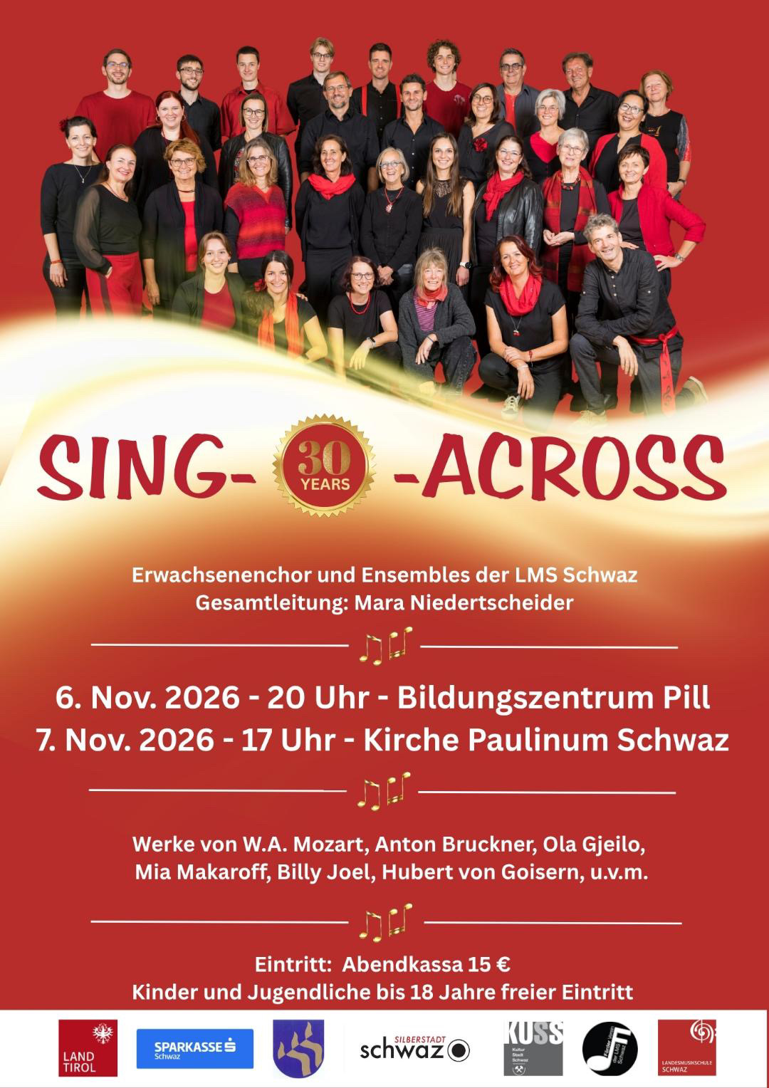 singacross jubiläumskonzert 06 Nov 2026