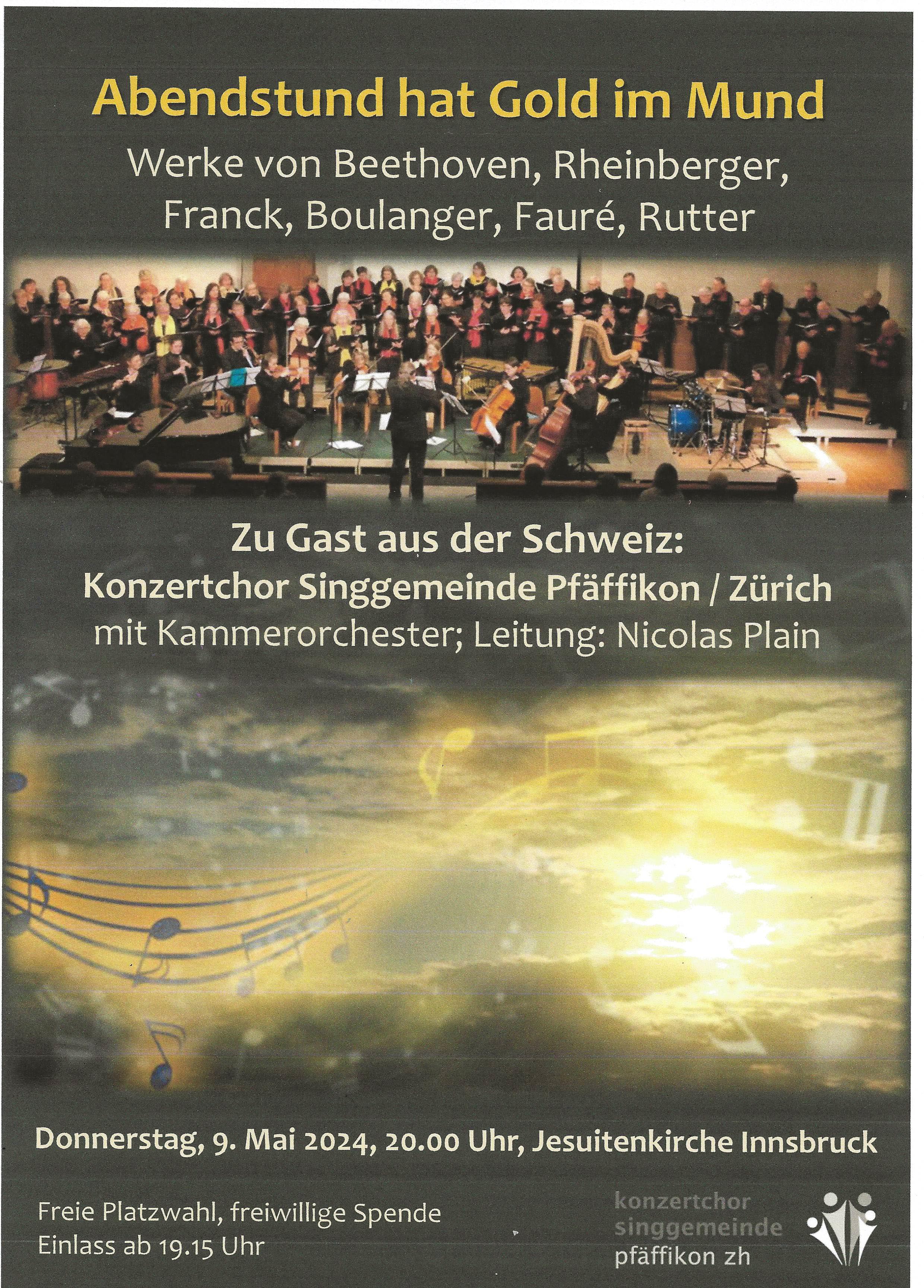Konzertchor Pfaeffikon Konzert 9 Mai 2024