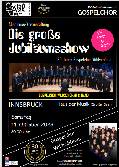 Gospelchor Wildschönau Jubiläumsshow