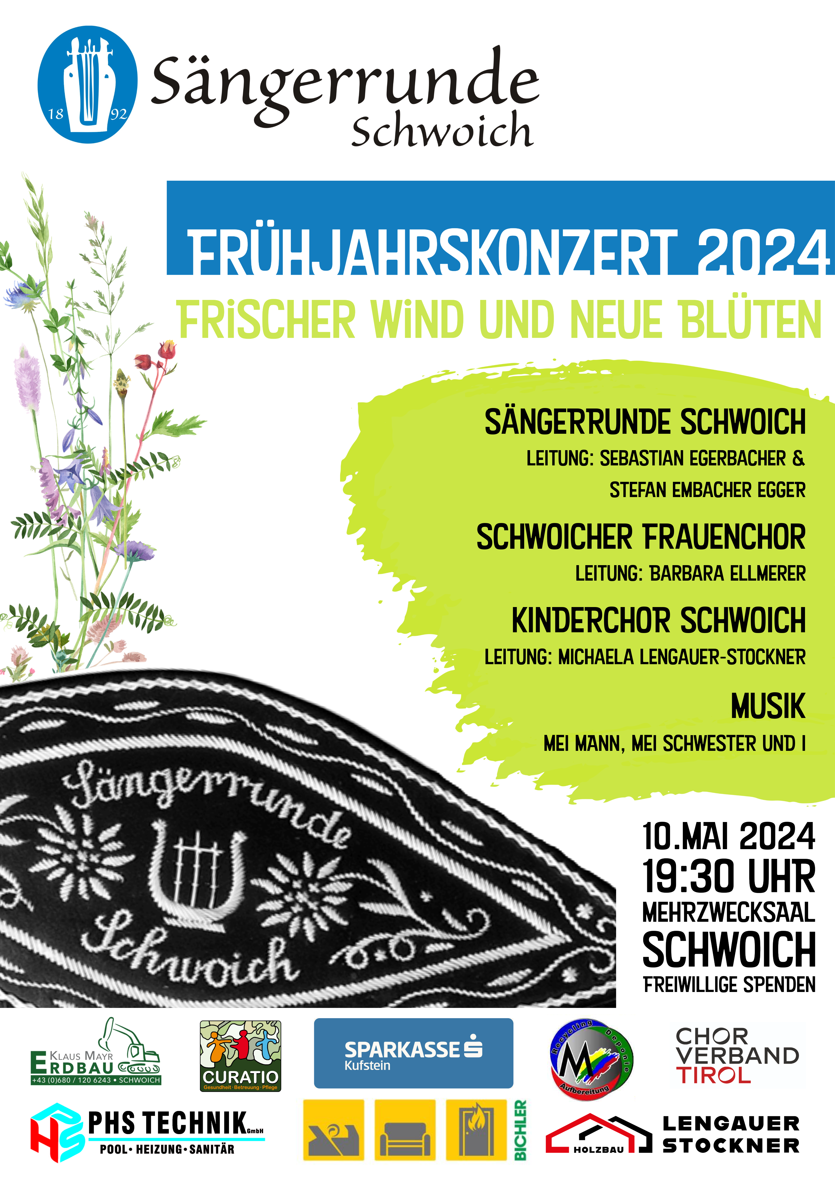 Plakat Frühjahrskonzert Sängerrunde Schwoich