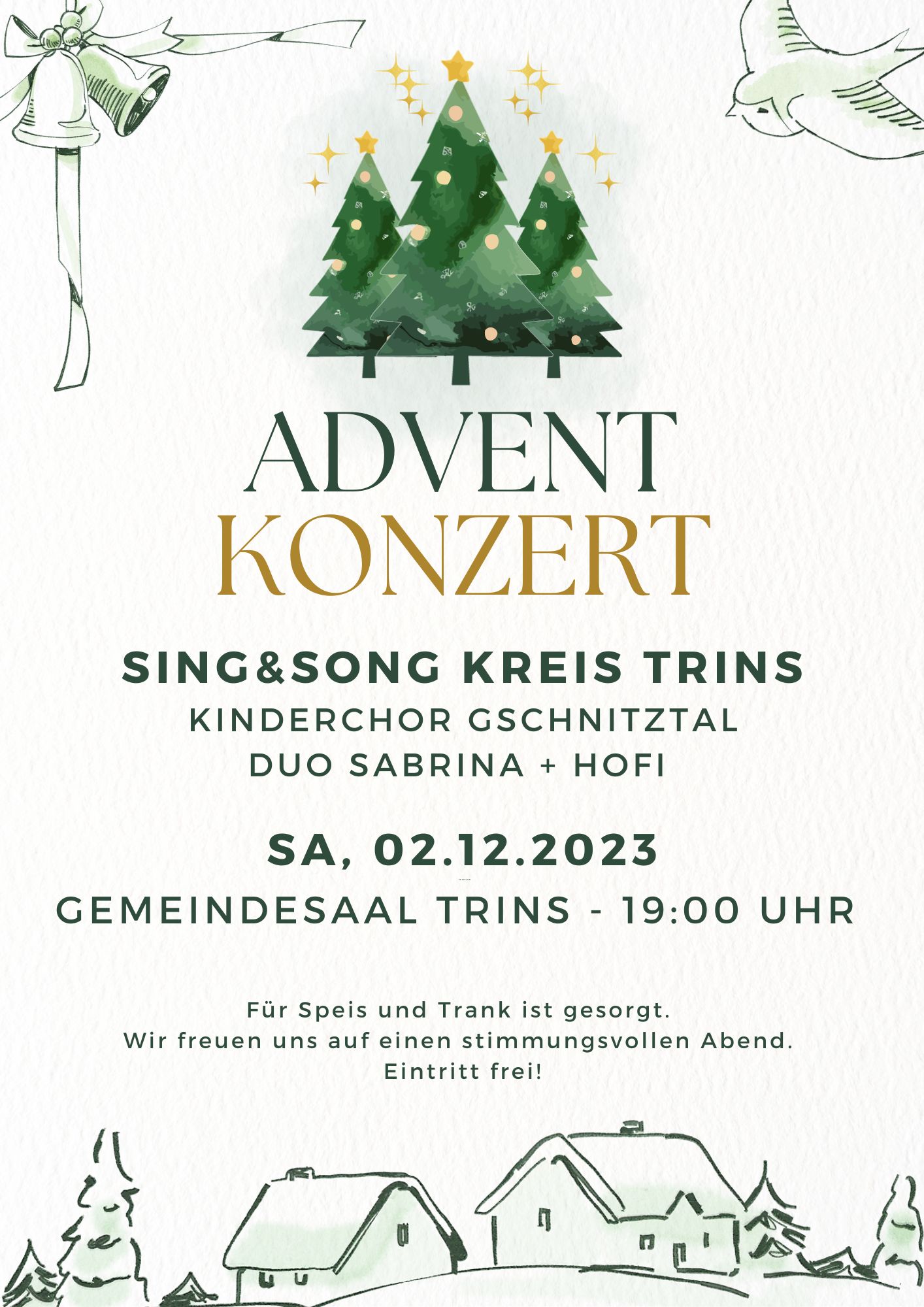 Adventkonzert Sing & Song Kreis Trins 2.12.2023