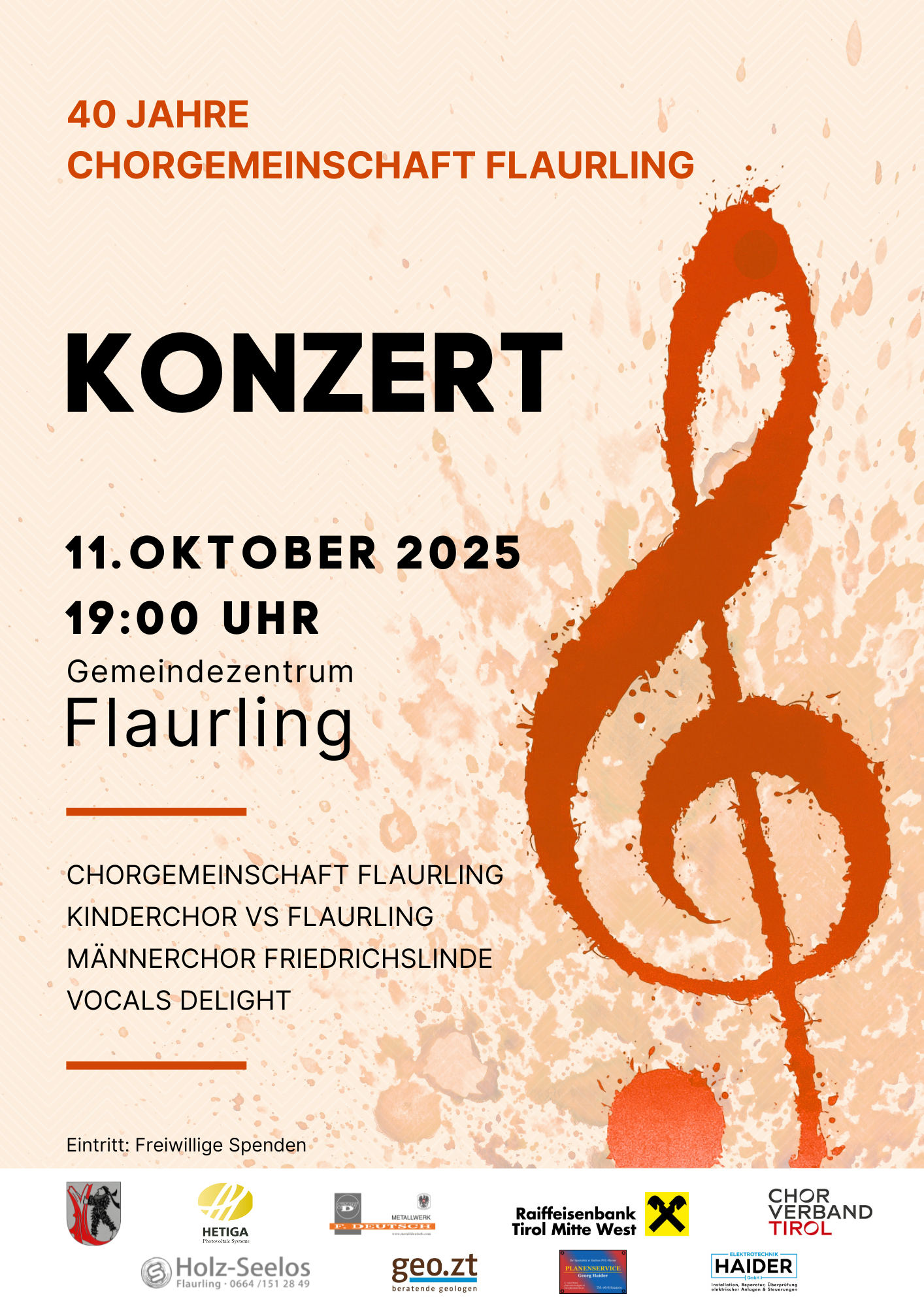 Jubiläums-Konzert Chorgemeinschaft Flaurling