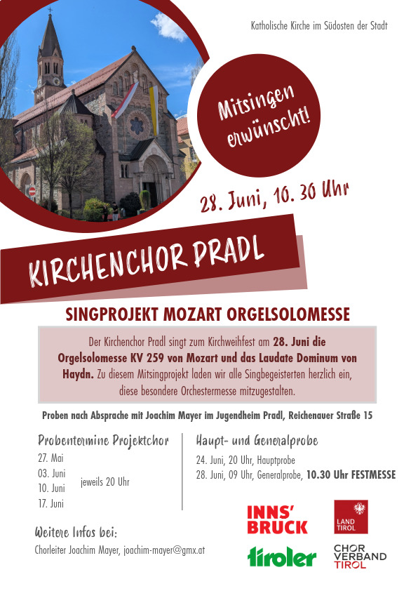 Mitsingprojekt Orgelsolomesse Mozart