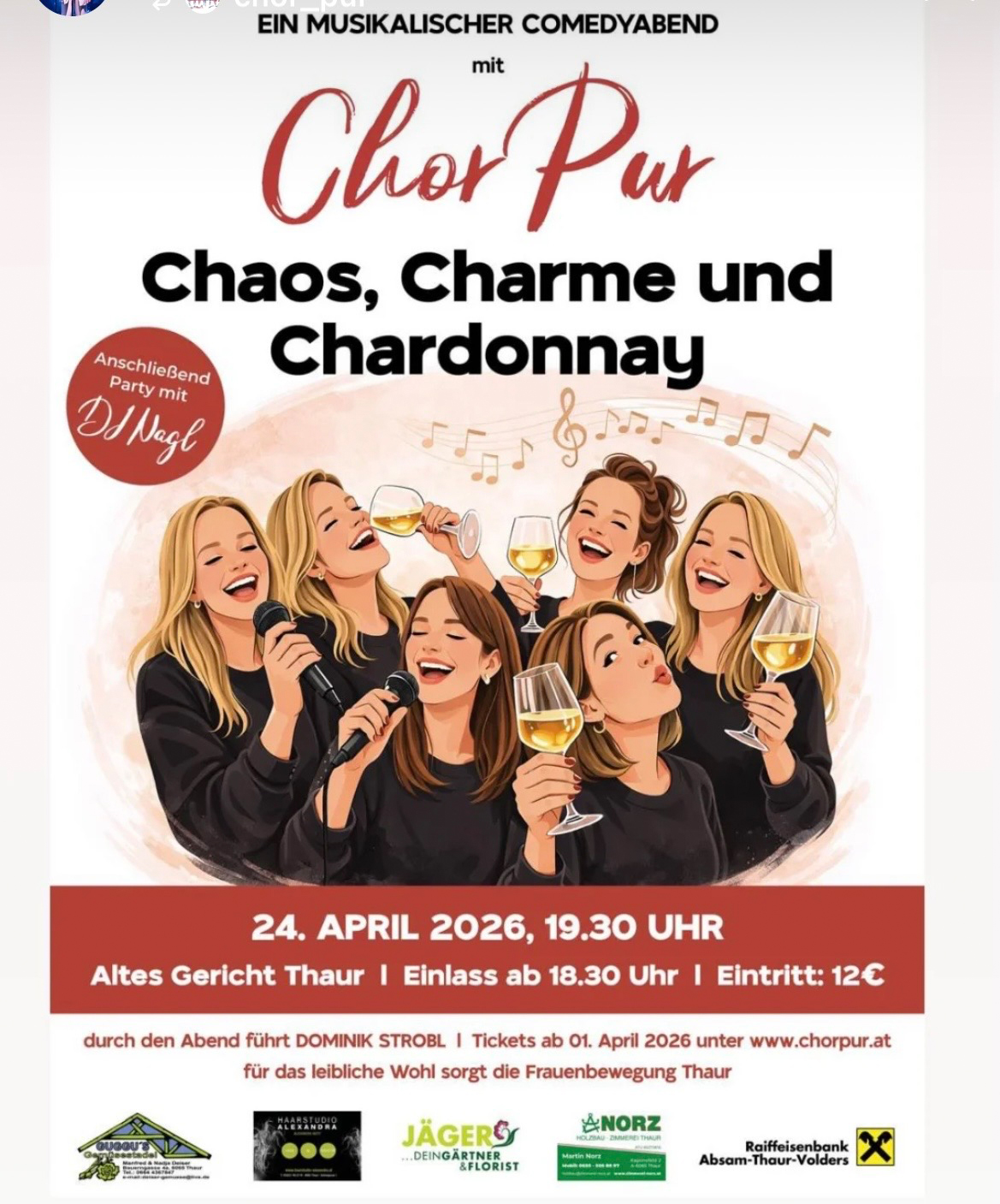 chor pur Musikalischer Comedyabend 24 april 2026