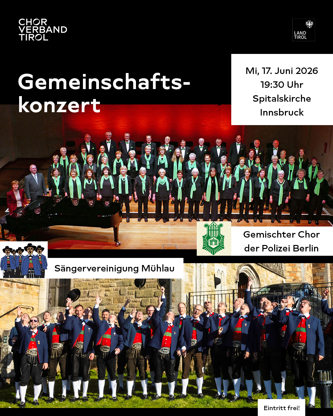 gemeinschaftskonzert sängervereinigung mühlau polizeichor berlin 17 juni 2026