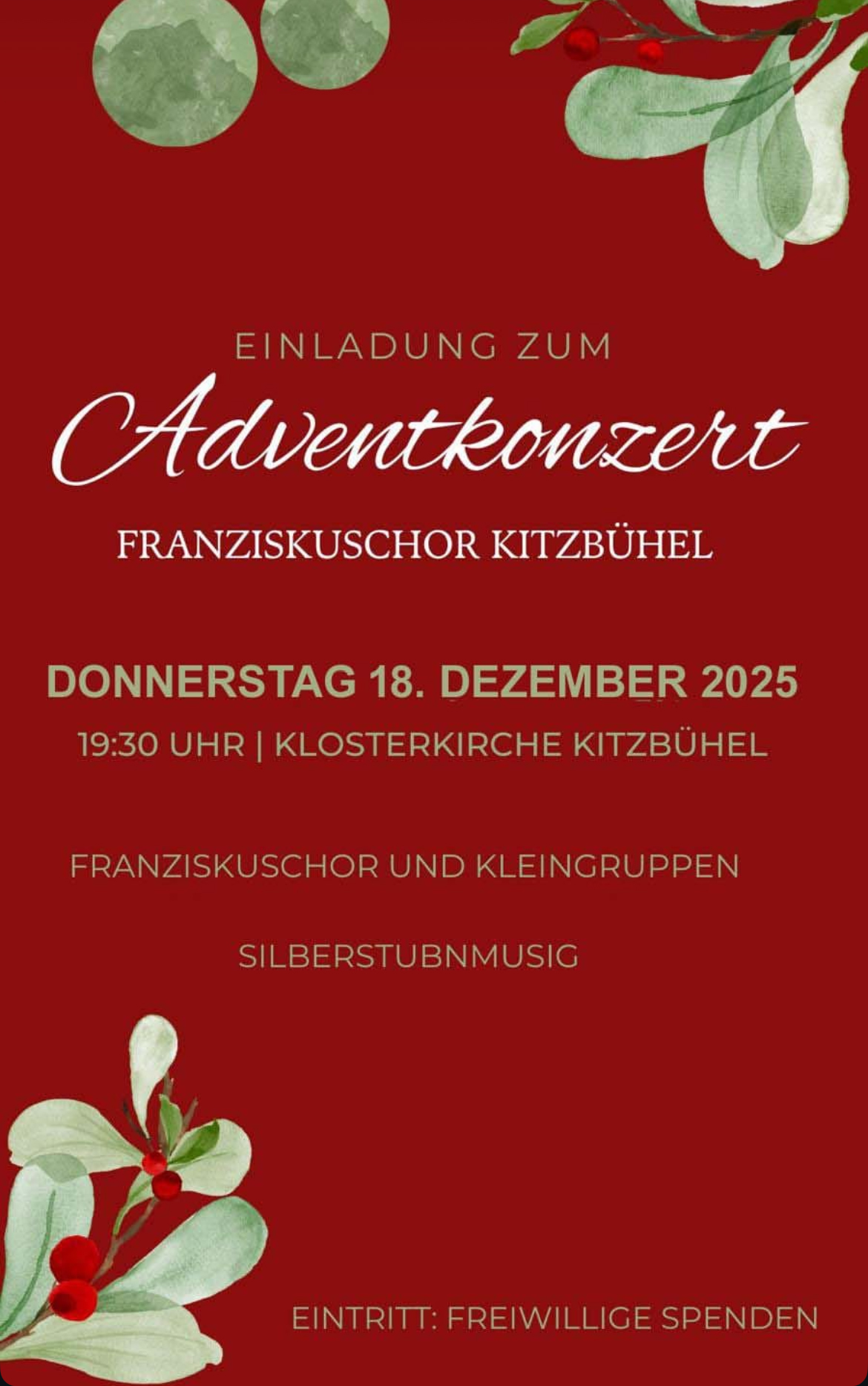 franziskuschor kitzbühel 18 dez 2025
