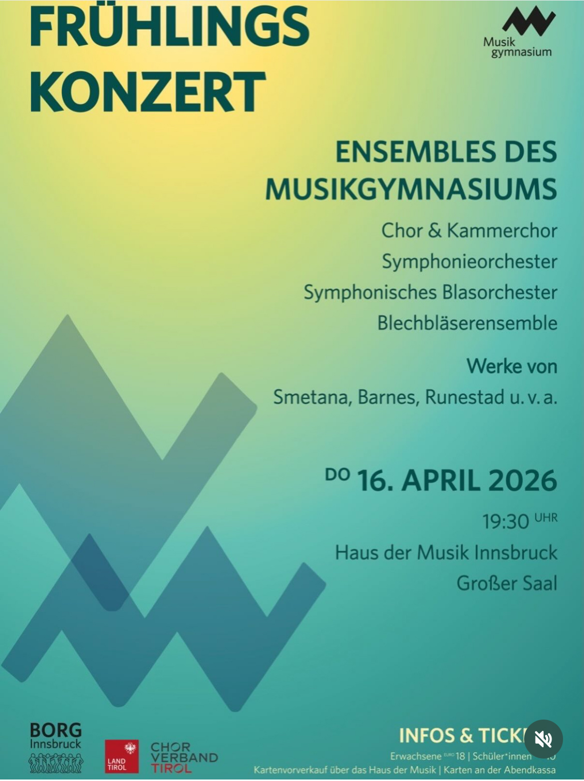 musikgymnasium innsbruck frühlingskonzert 16 april 2026