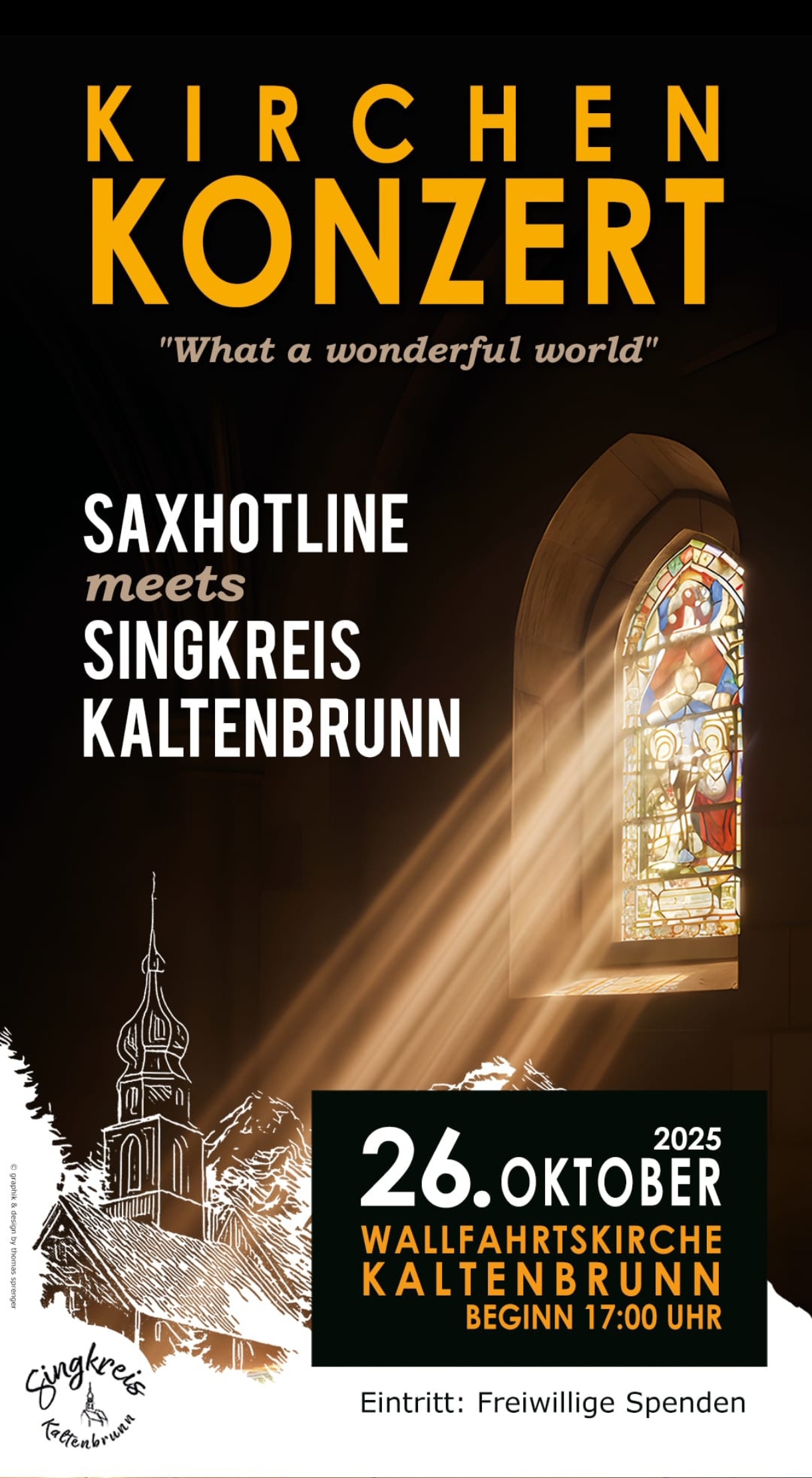 Kirchenkonzert Saxhotline meets Singkreis Kaltenbrunn