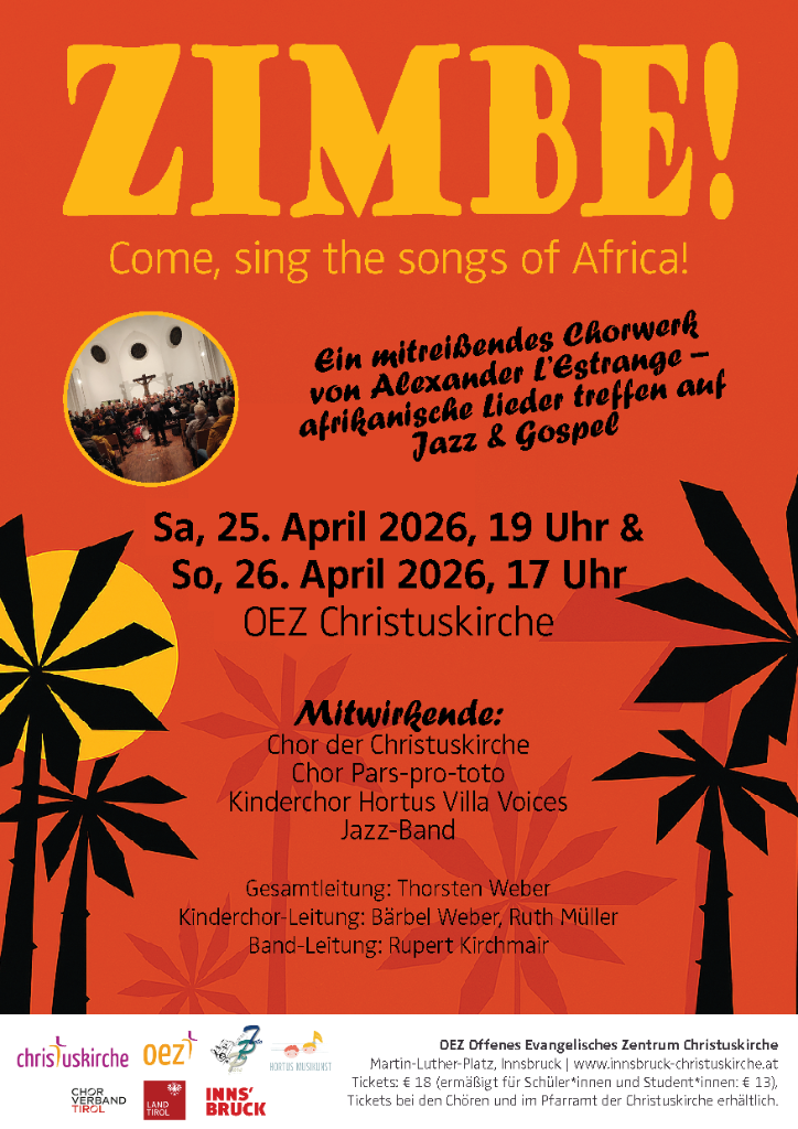 ZIMBE! - Come, sing the songs of Africa! Chorkonzertprojekt mit Jazz-Band
