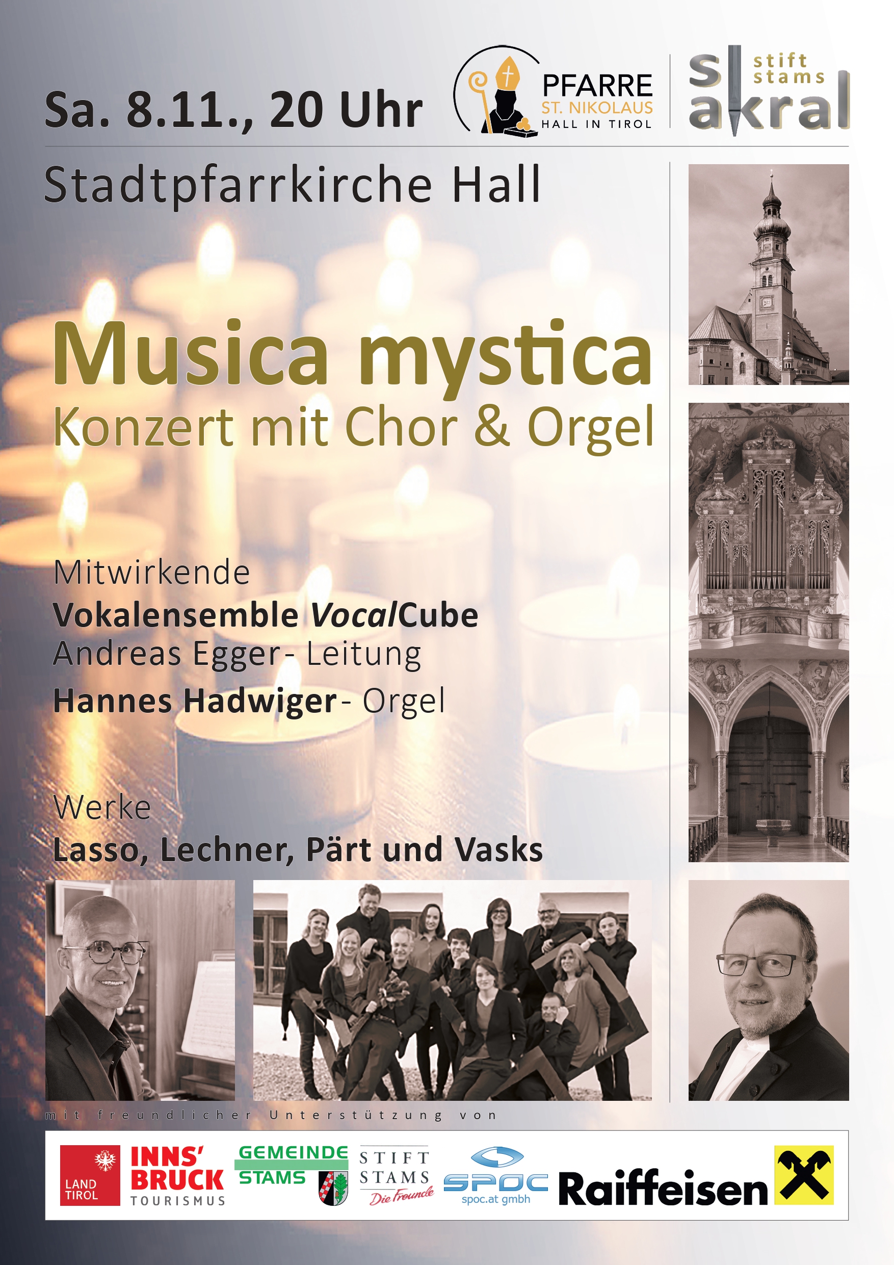 VocalCube: Musica mystica, Stadtpfarrkirche Hall, 08.11.2025, 20 Uhr