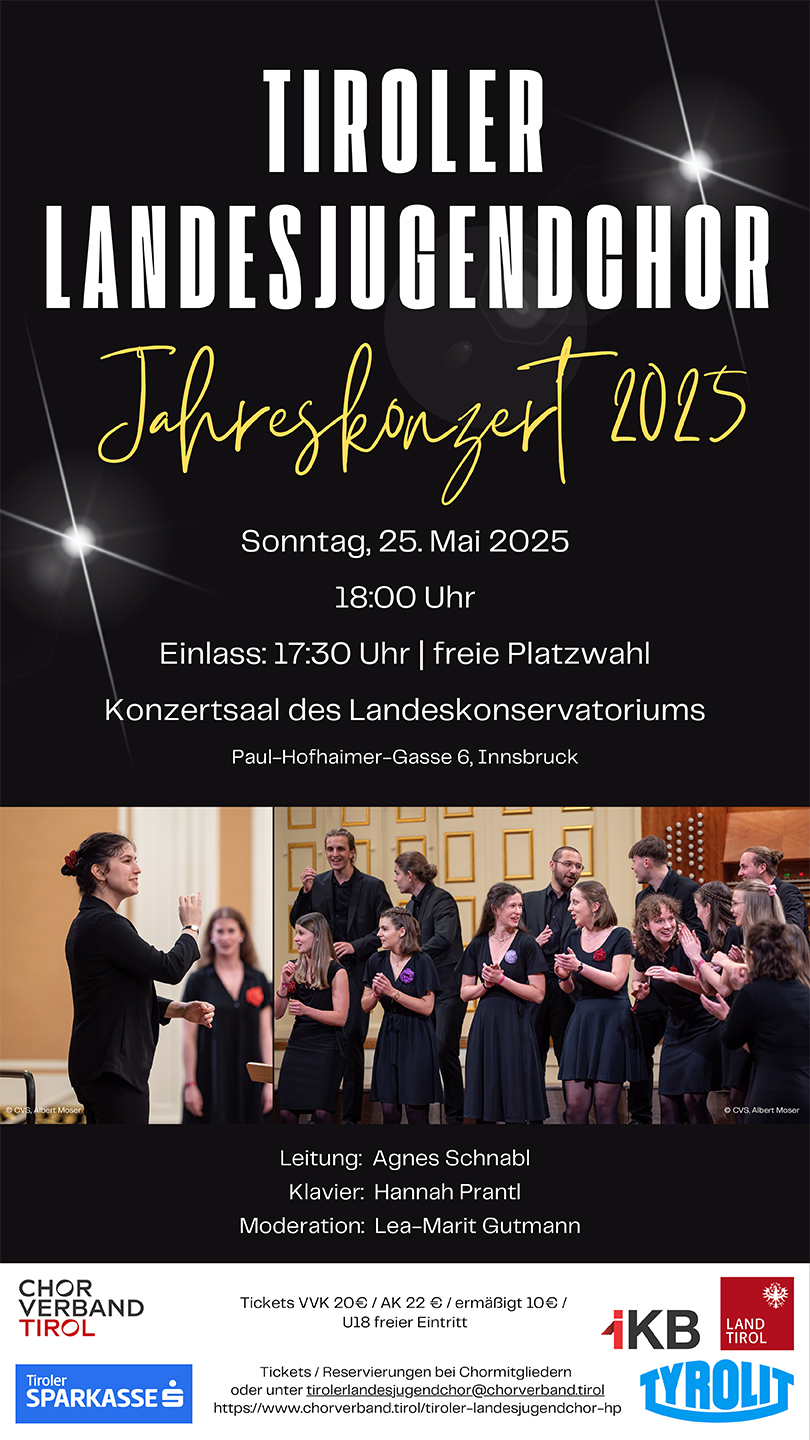 tiroler landesjugendchor plakat jahreskonzert 2025