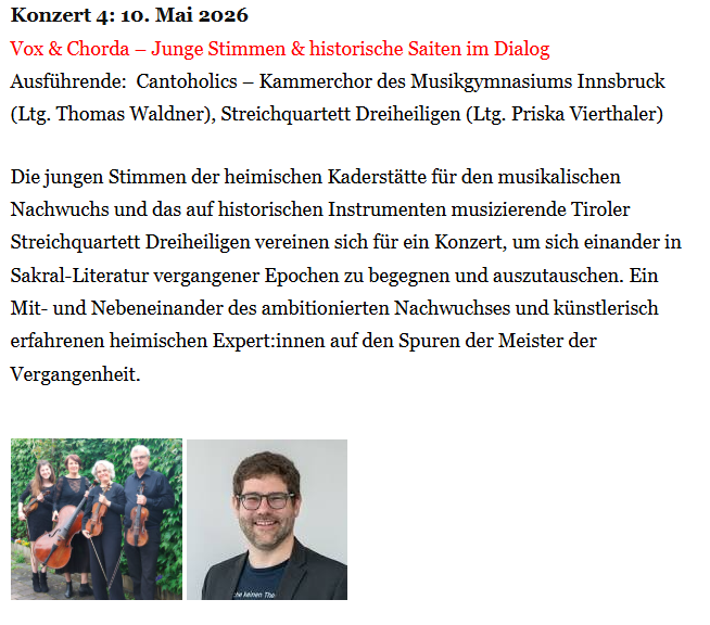 cantoholics tiroler barocktage 10 mai 2026