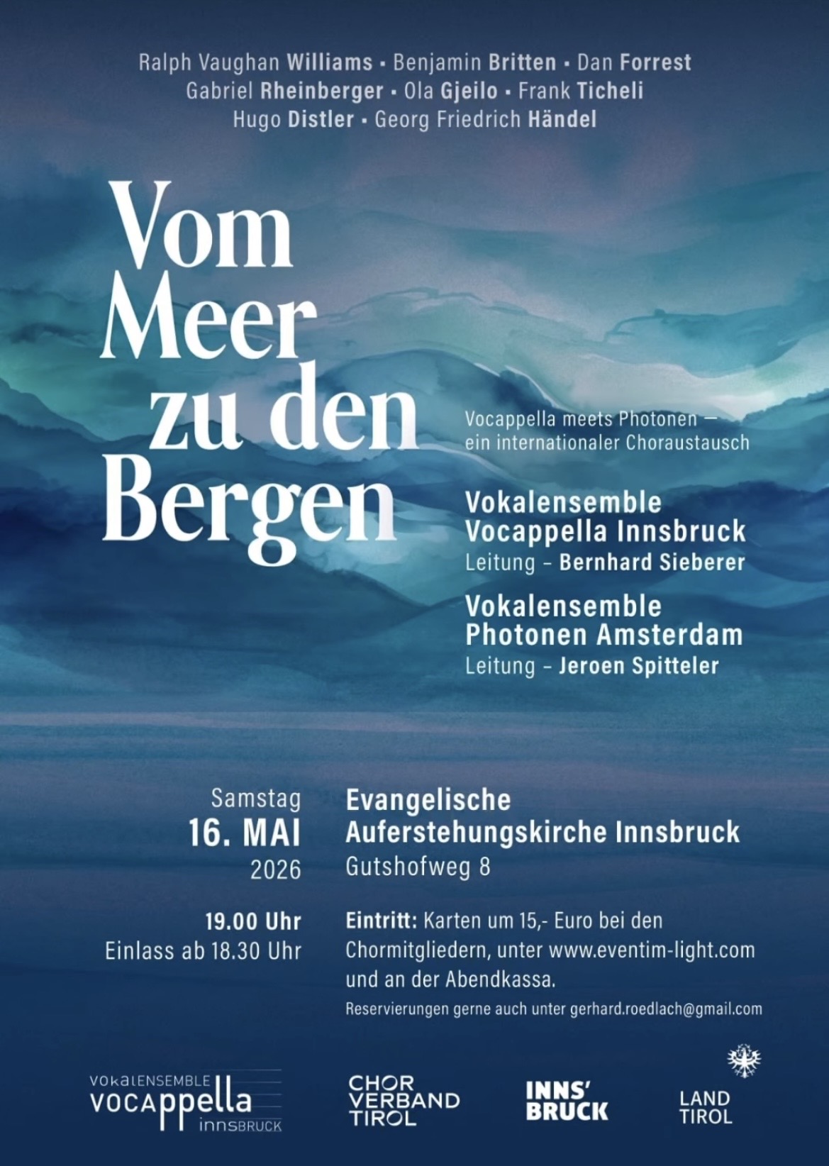 vocappella innsbruck chorkonzert 16 mai 2026