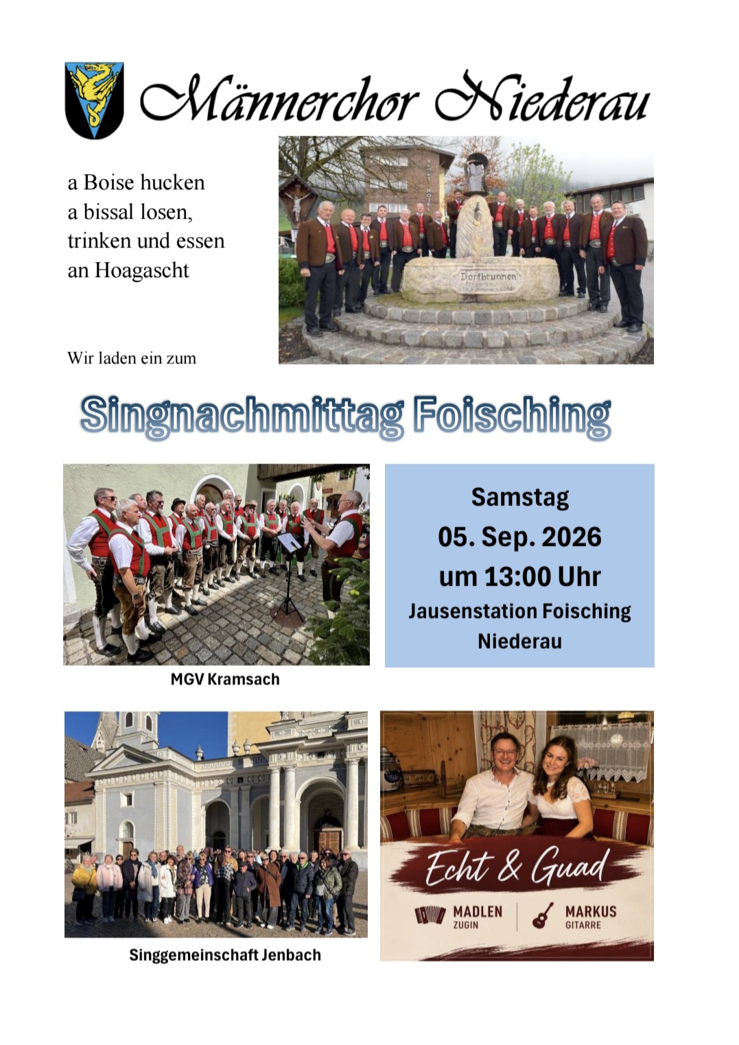 Singnachmittag auf der Jausenstation Foisching in Niederau/Wildschönau